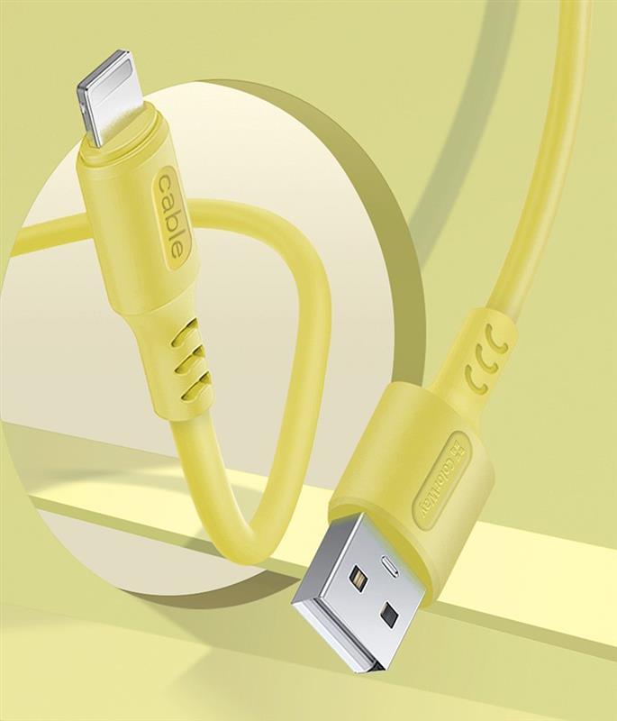 Кабель ColorWay USB-Lightning, soft silicone, 2.4А, 1м, Yellow (CW-CBUL043-Y) отзывы - изображения 5