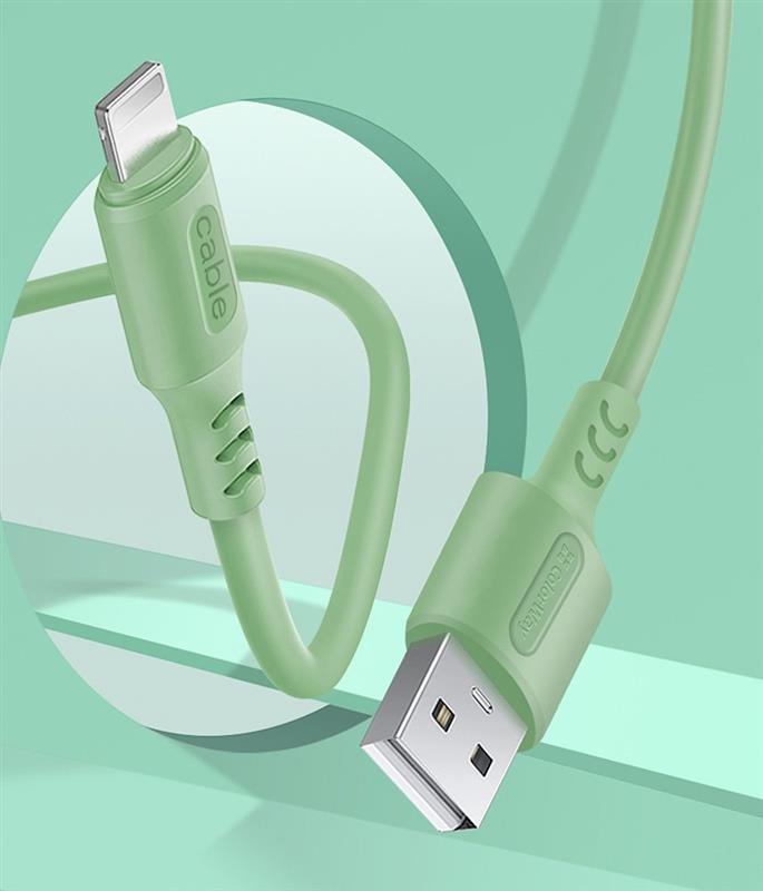 в продаже Кабель ColorWay USB-Lightning, soft silicone, 2.4А, 1м, Green (CW-CBUL042-GR) - фото 3