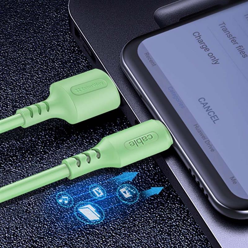 Кабель ColorWay USB-Lightning, soft silicone, 2.4А, 1м, Green (CW-CBUL042-GR) инструкция - изображение 6