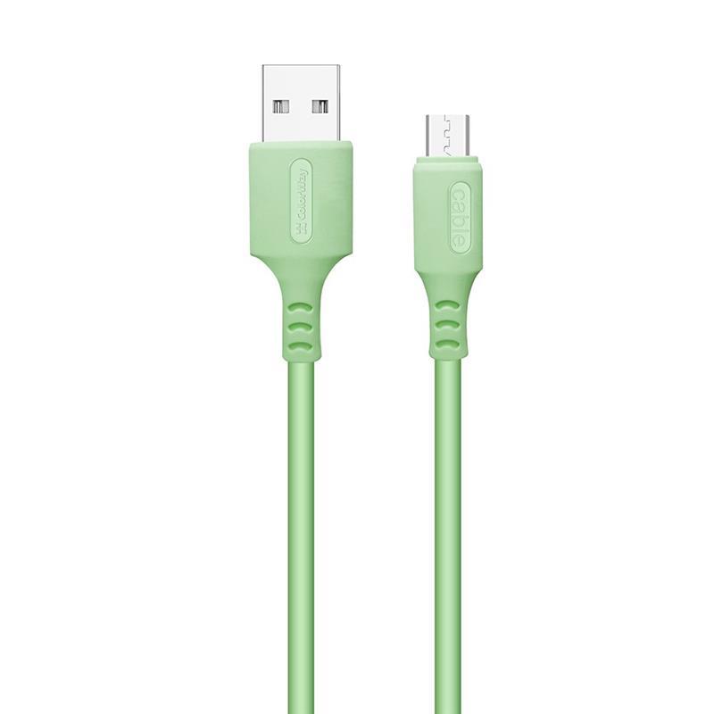 Кабель ColorWay USB-microUSB, soft silicone, 2.4А, 1м, Green (CW-CBUM042-GR) в Днепре