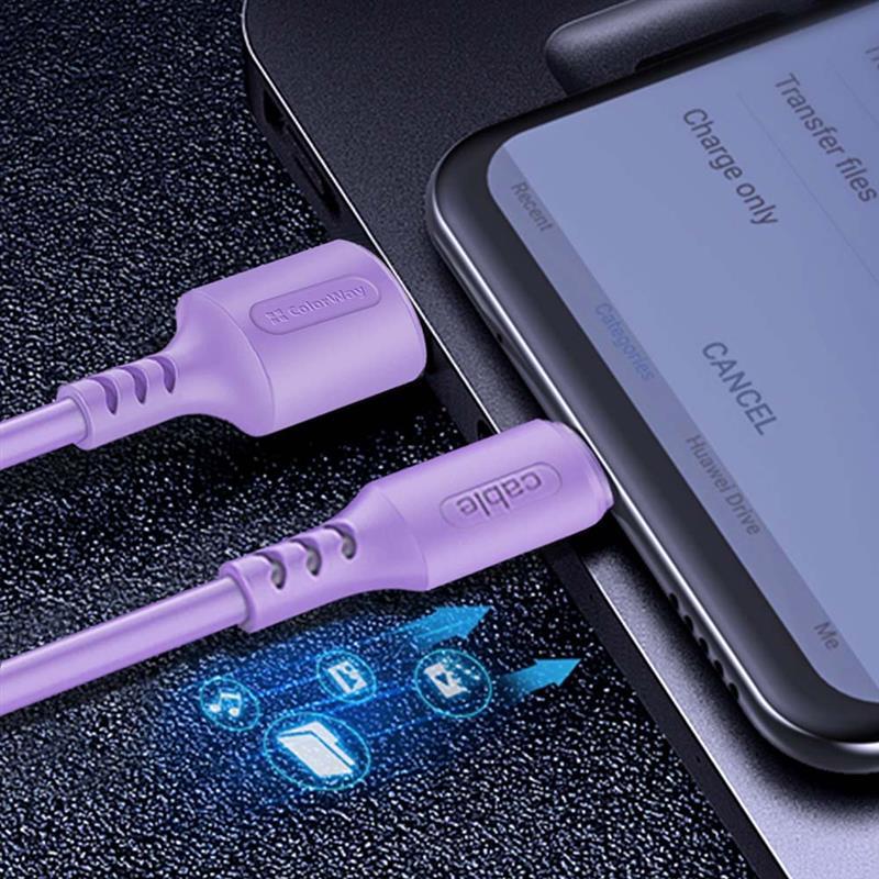 продаємо ColorWay USB-USB Type-C, soft silicone, 2.4А, 1м, Purple (CW-CBUC044-PU) в Україні - фото 4