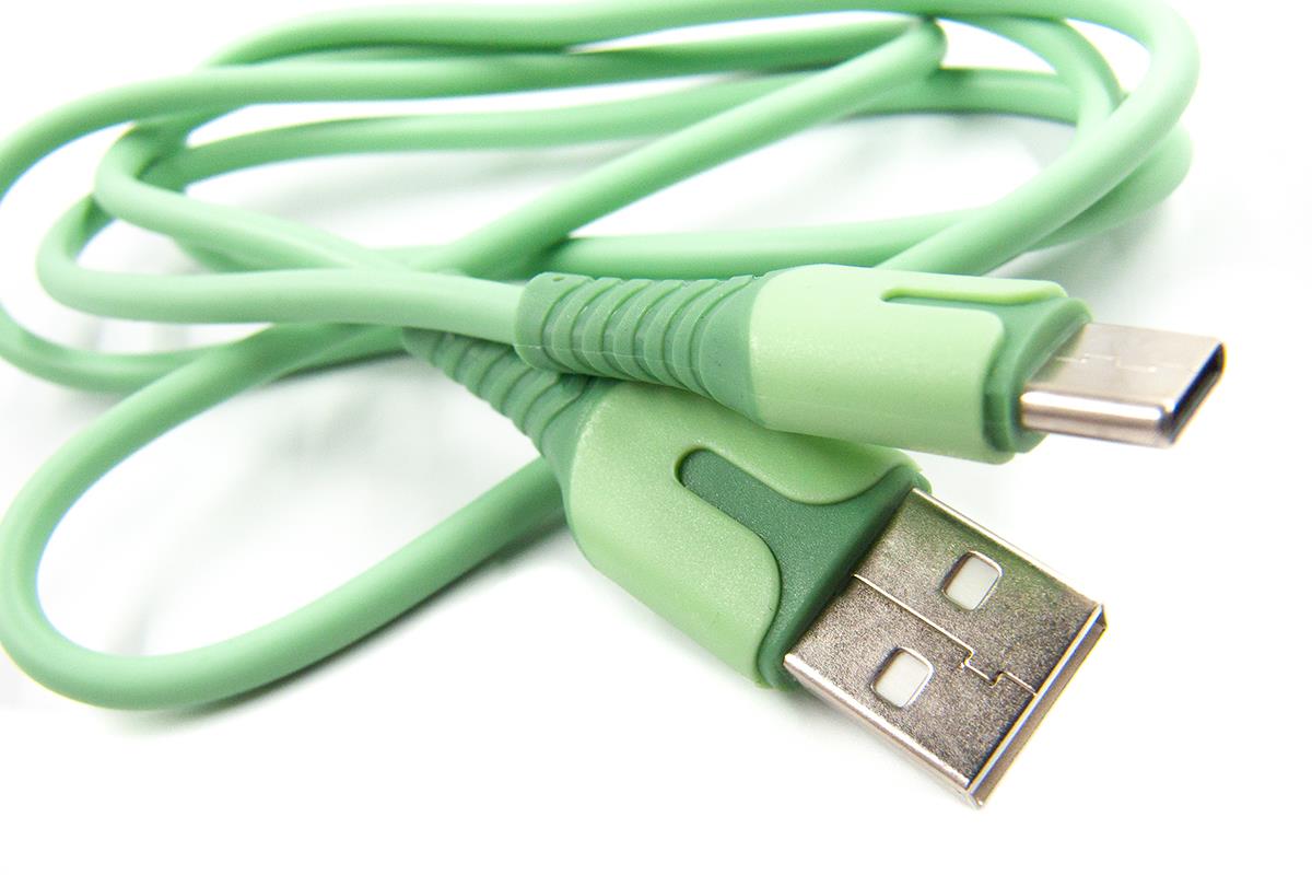 Кабель Dengos USB-USB Type-C 1м Mint (PLS-TC-IND-SOFT-MINT) цена 183.00 грн - фотография 2