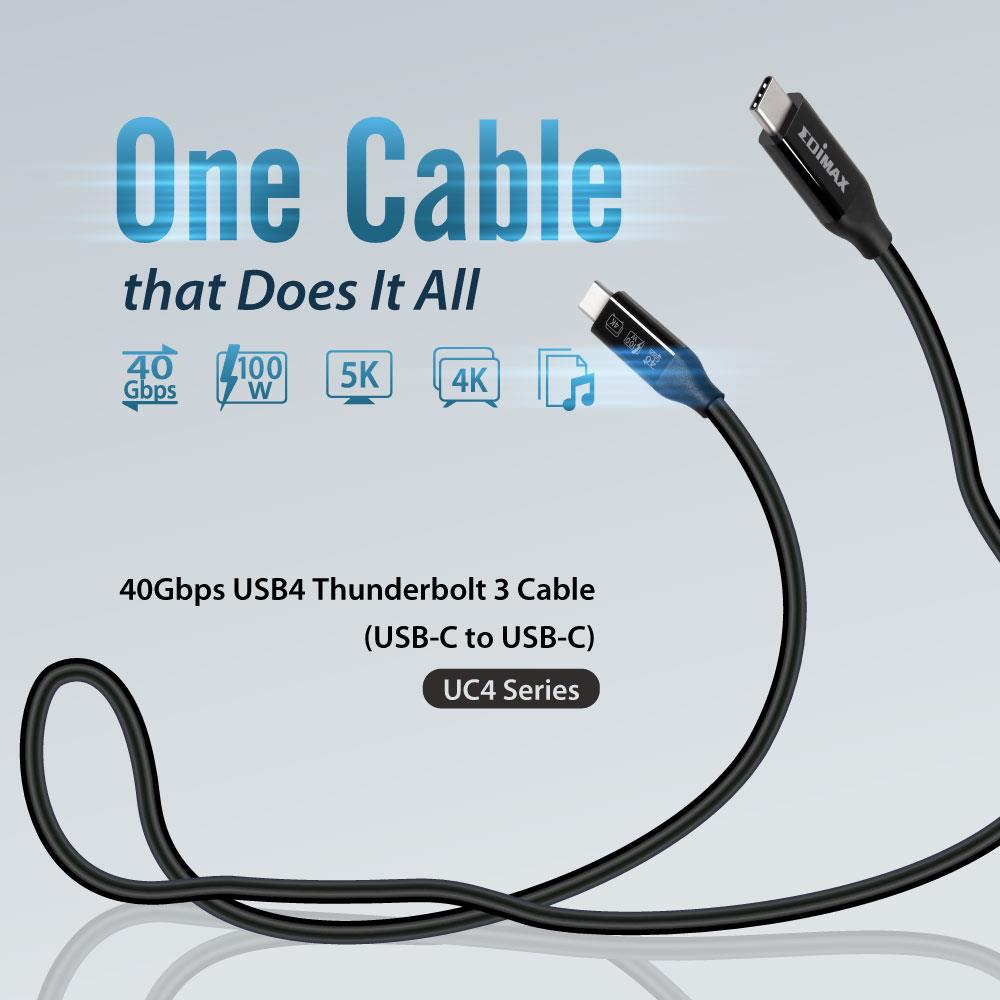 продаємо Edimax UC4-010TB Thunderbolt3 1.0м (USB-C to USB-C, 40Gbps) в Україні - фото 4