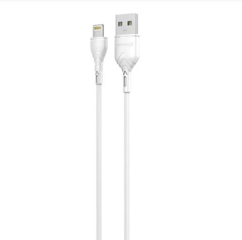 Grand-X USB-Lightning, 1м, Cu, 2,1A, White (PL01W)