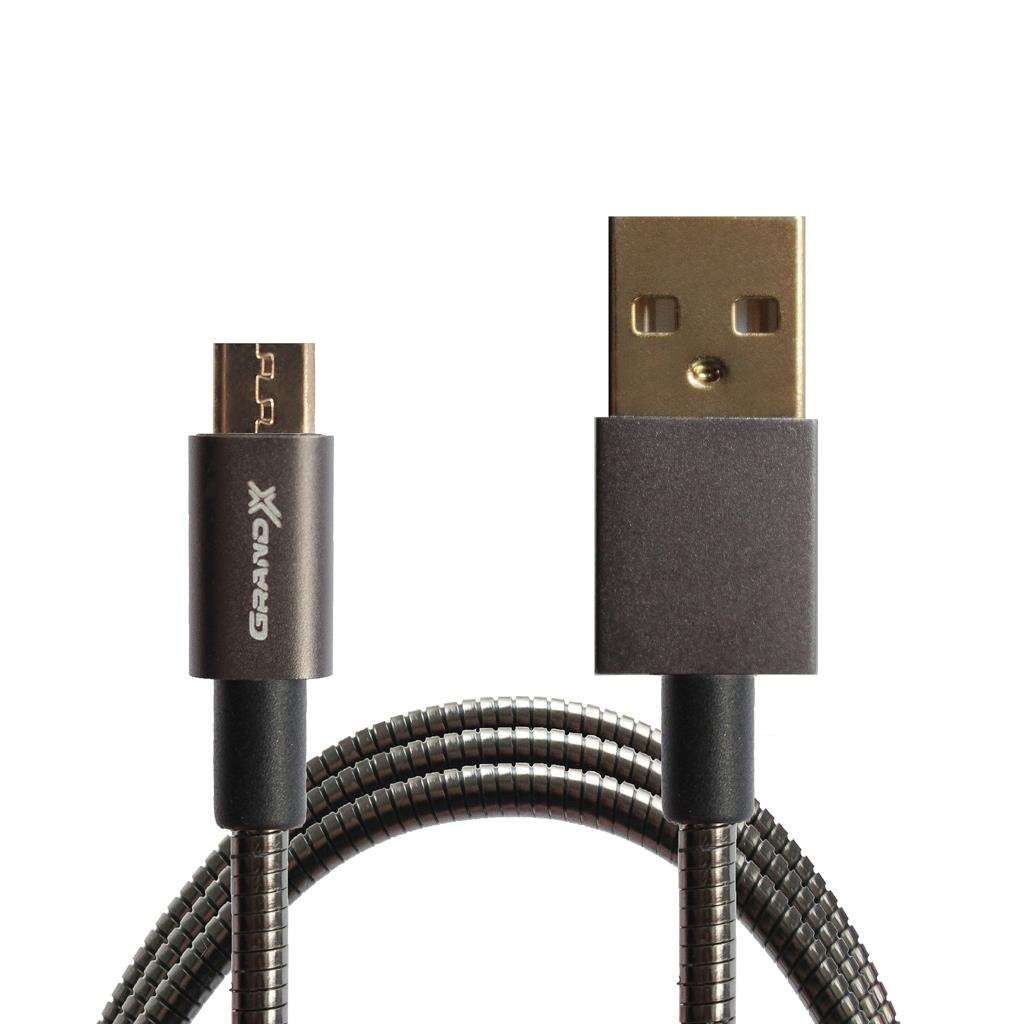 Кабель Grand-X USB-microUSB, 1м Black (MM-01) цена 156 грн - фотография 2