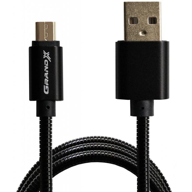 Кабель Grand-X USB-microUSB 2.1A, 1м (MM-01B) ціна 156 грн - фотографія 2