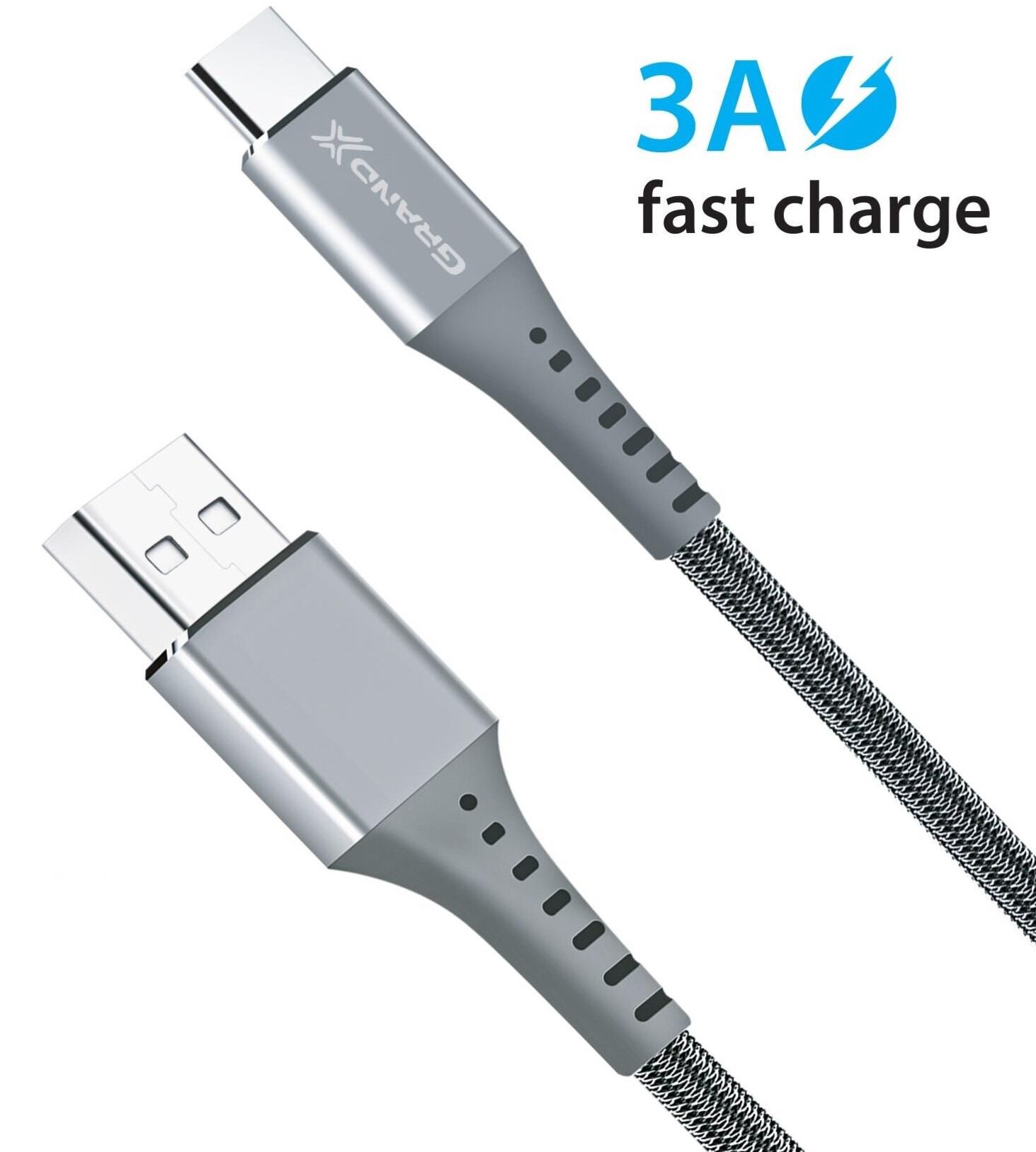 в продаже Кабель Grand-X USB-USB Type-C, 3A, 1.2м, Fast Сharge, Grey (FC-12G) - фото 3