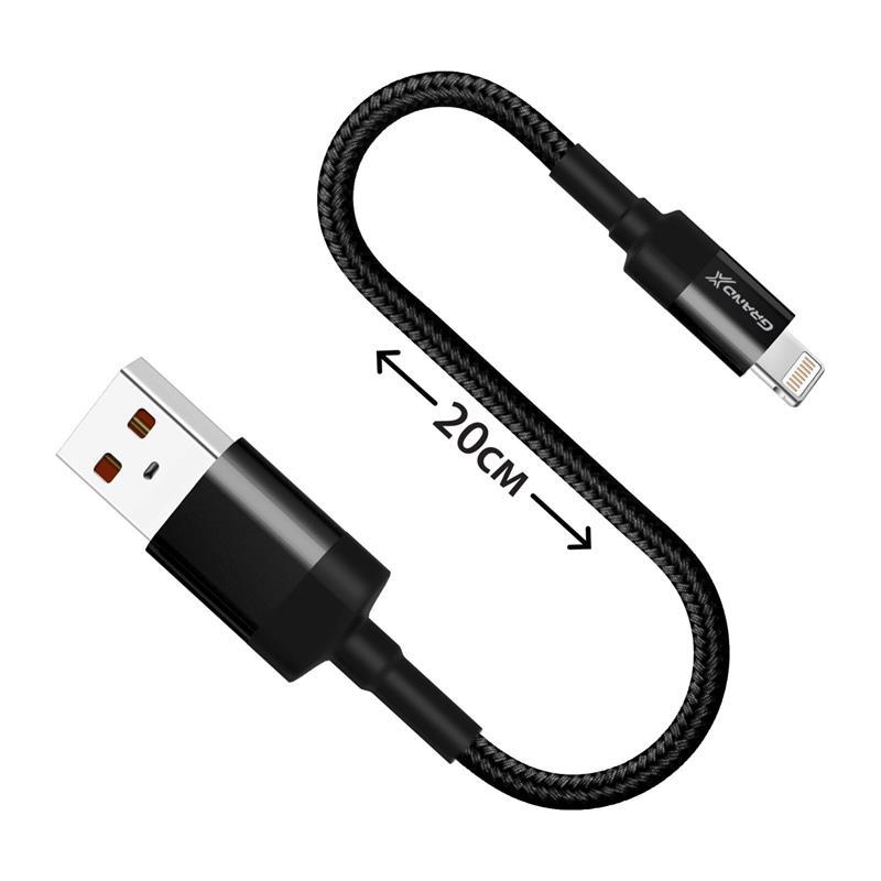 Кабель Grand-X USB-Lightning, Cu, 0.2м, Power Bank, Black (FM-20L) ціна 129 грн - фотографія 2