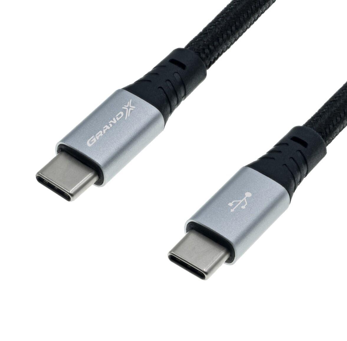 Кабель Grand-X USB Type-C - USB Type-C, Power Delivery, 65W, 1м, Black (TPC-02) в интернет-магазине, главное фото