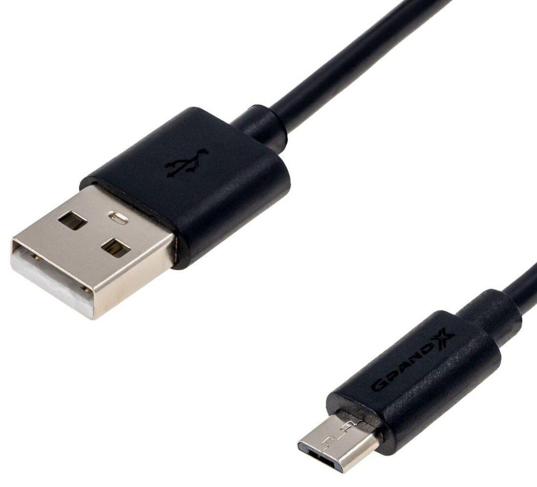 в продаже Кабель Grand-X USB-microUSB, Cu, 2.5м Black (PM025B) box - фото 3