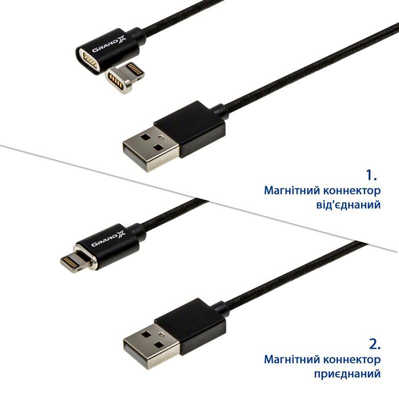 Кабель Grand-X USB-Lightning, 1м, Black (MG-01L) отзывы - изображения 5