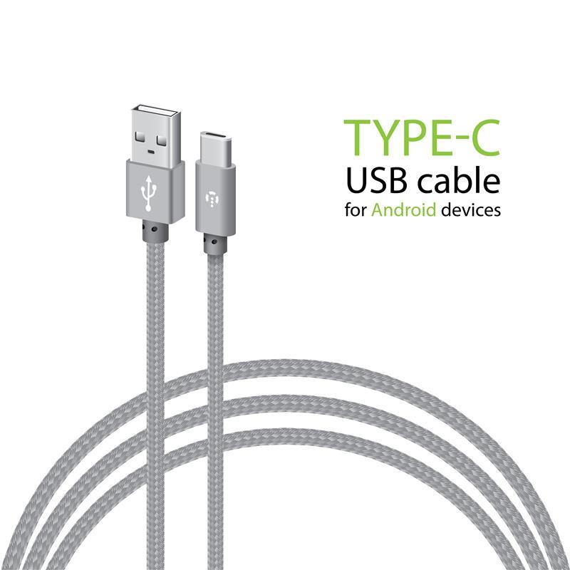 Intaleo CBGNYT2 USB-USB Type-C 2м Grey (1283126489143)