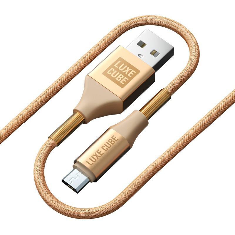 Luxe Cube Armored USB-microUSB, 1м, Gold (8886669689204)