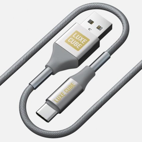 Luxe Cube Armored USB-USB-C, 1м Grey (8886668688949)