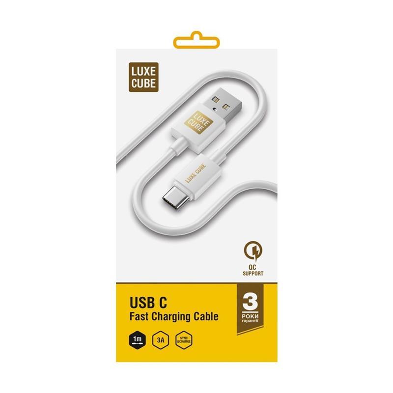 Инструкция кабель Luxe Cube USB-USB Type C, 3А, 1м, White (8889998698469)