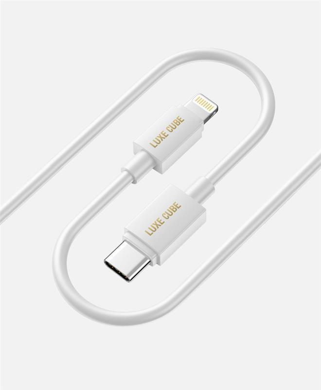 Характеристики кабель Luxe Cube USB Type C-Lightning, 3А, 1м, White (8886668686693)