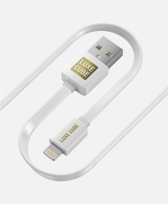 Кабель Luxe Cube Flat USB-Lightning, 1м, White (2231252965016)