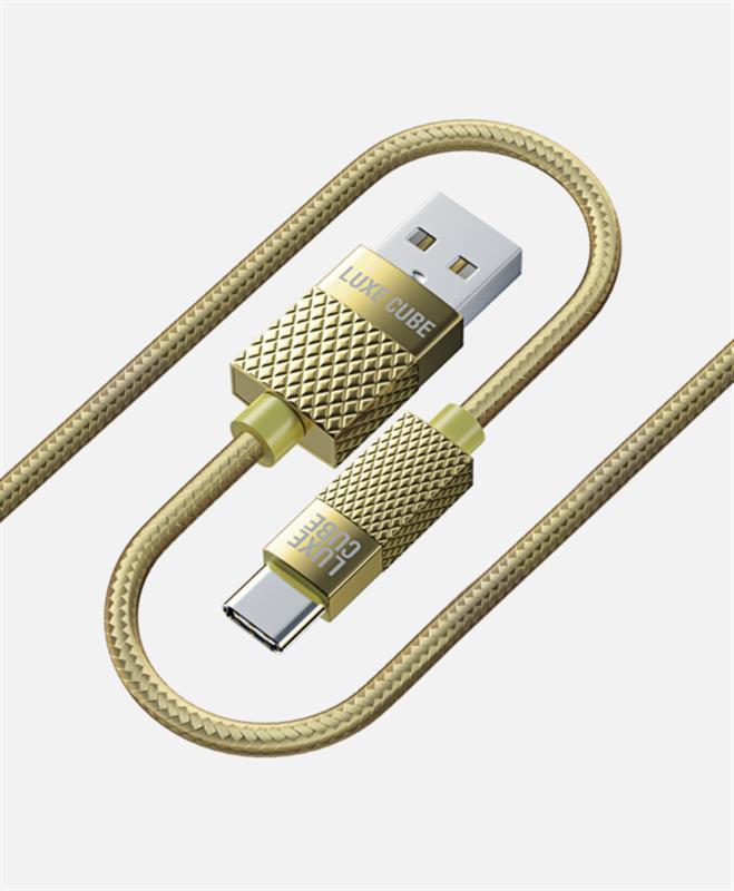Кабель Luxe Cube Premium USB-USB Type C, 1м, Gold (8889996899681)
