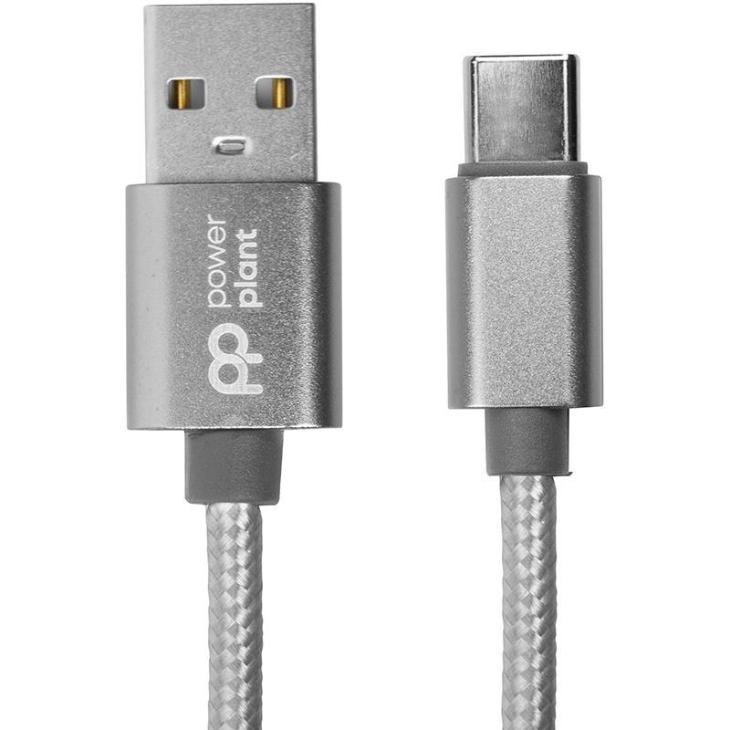 Кабель PowerPlant USB-USB Type-C, 1м, Grey (CA912346) в інтернет-магазині, головне фото
