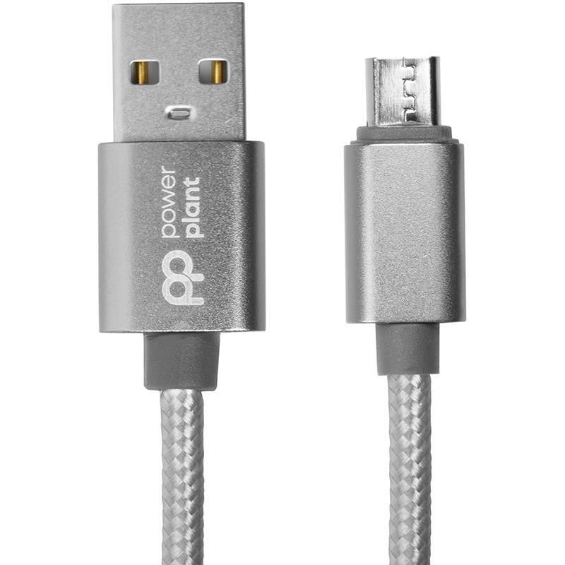 Кабель PowerPlant USB-microUSB, 1м, Grey (CA912339)
