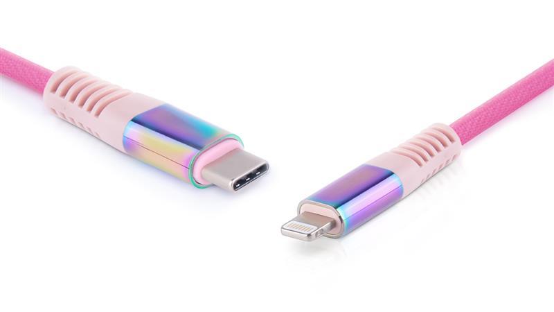 Кабель Real-El Rainbow USB-C-Lightning, 1м (4743304104710) ціна 0 грн - фотографія 2