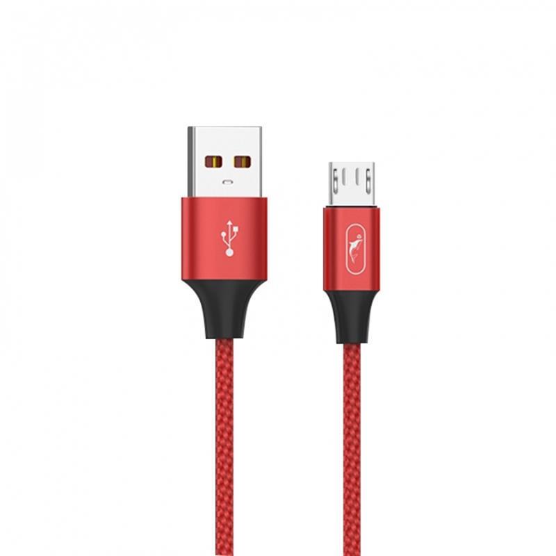 Кабель SkyDolphin S55V Neylon USB - microUSB 1м, Red (USB-000439) в інтернет-магазині, головне фото