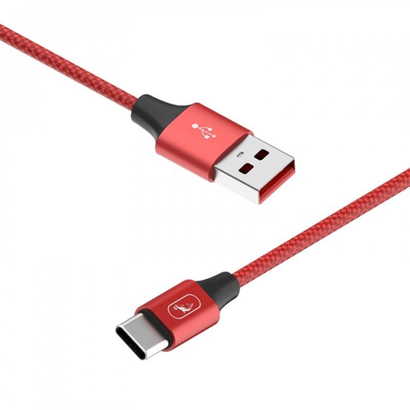 Кабель SkyDolphin S55T Neylon USB - Type-C 1м, Red (USB-000437) ціна 142 грн - фотографія 2