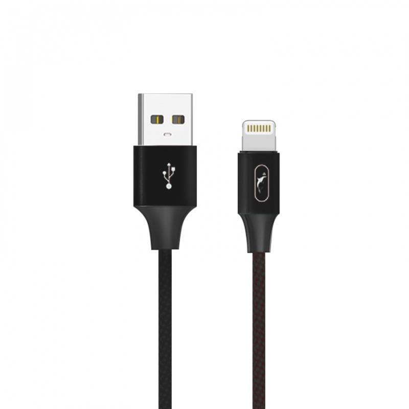SkyDolphin S55L Neylon USB - Lightning 1м, Black (USB-000434)
