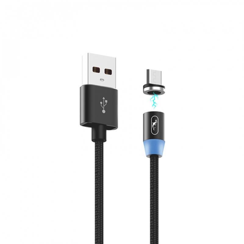 SkyDolphin S59V Magnetic USB - мicroUSB 1м, Black (USB-000442)