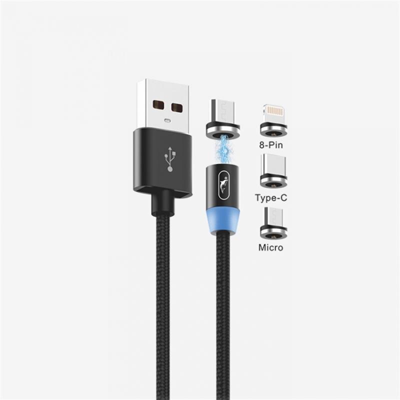 в продаже Кабель SkyDolphin S59KIT Magnetic  USB - Lightning + microUSB + Type-C 1м, Black (USB-000547) - фото 3