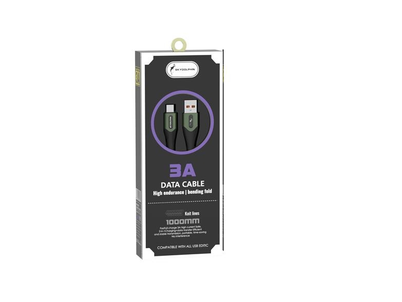 SkyDolphin S01T USB - USB Type-C 1м, Dark Green (USB-000582)
