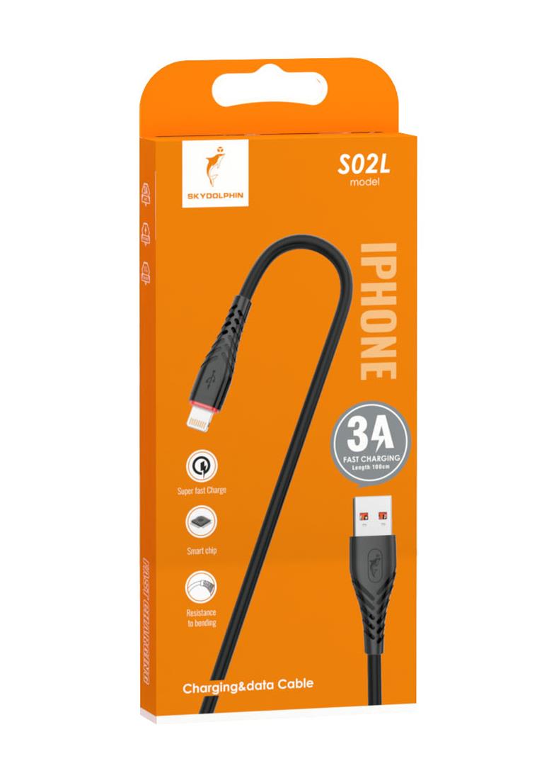 Кабель SkyDolphin S02L USB - Lightning 1м, Black (USB-000587) в інтернет-магазині, головне фото