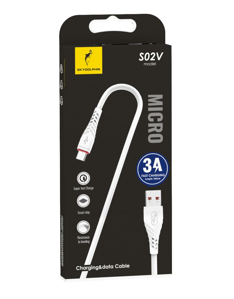 Кабель SkyDolphin S02V USB - microUSB 1м, White (USB-000590)