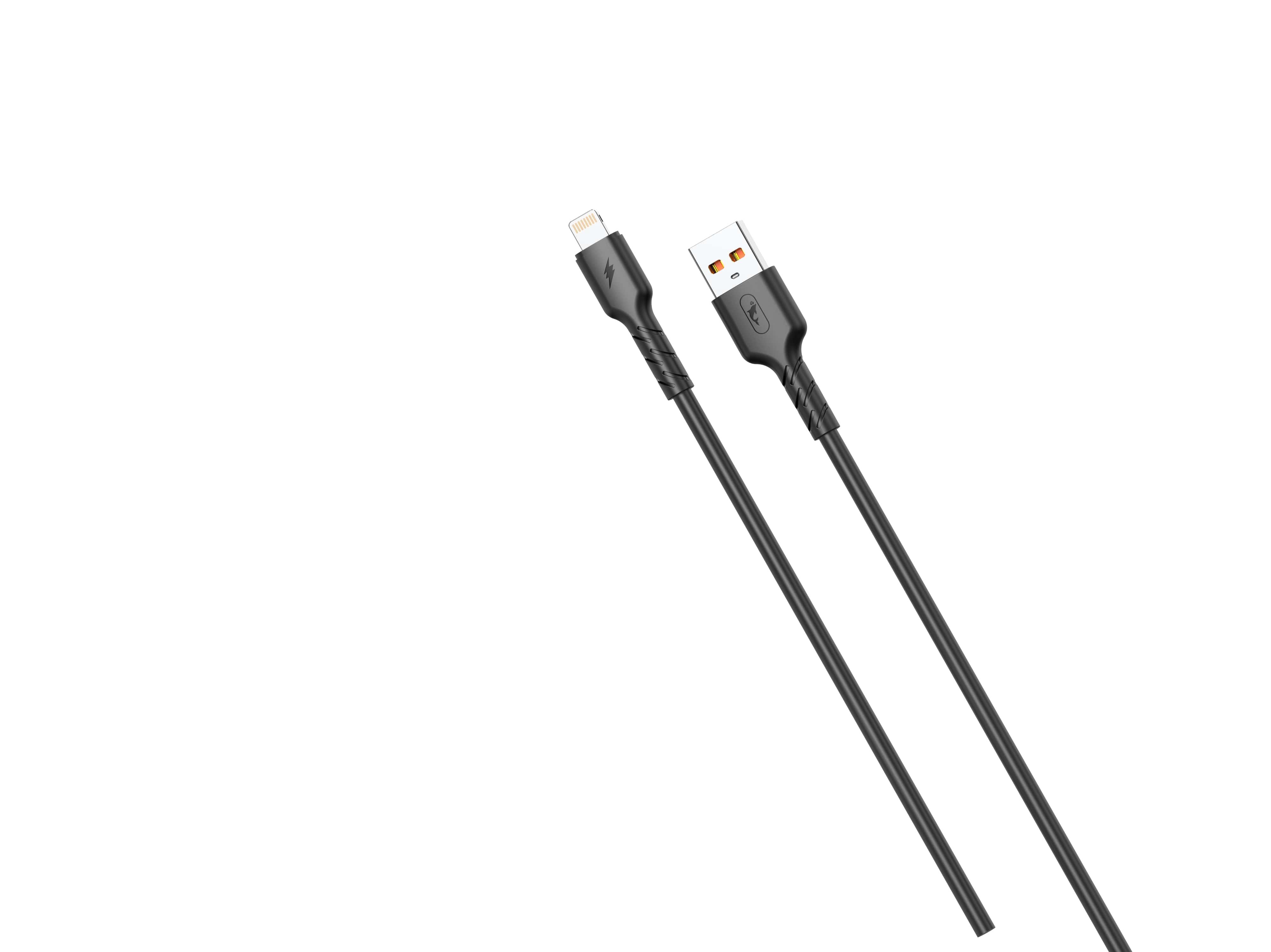 Кабель SkyDolphin S07L TPE High Elastic Line USB - Lightning 1м, Black (USB-000594) в интернет-магазине, главное фото