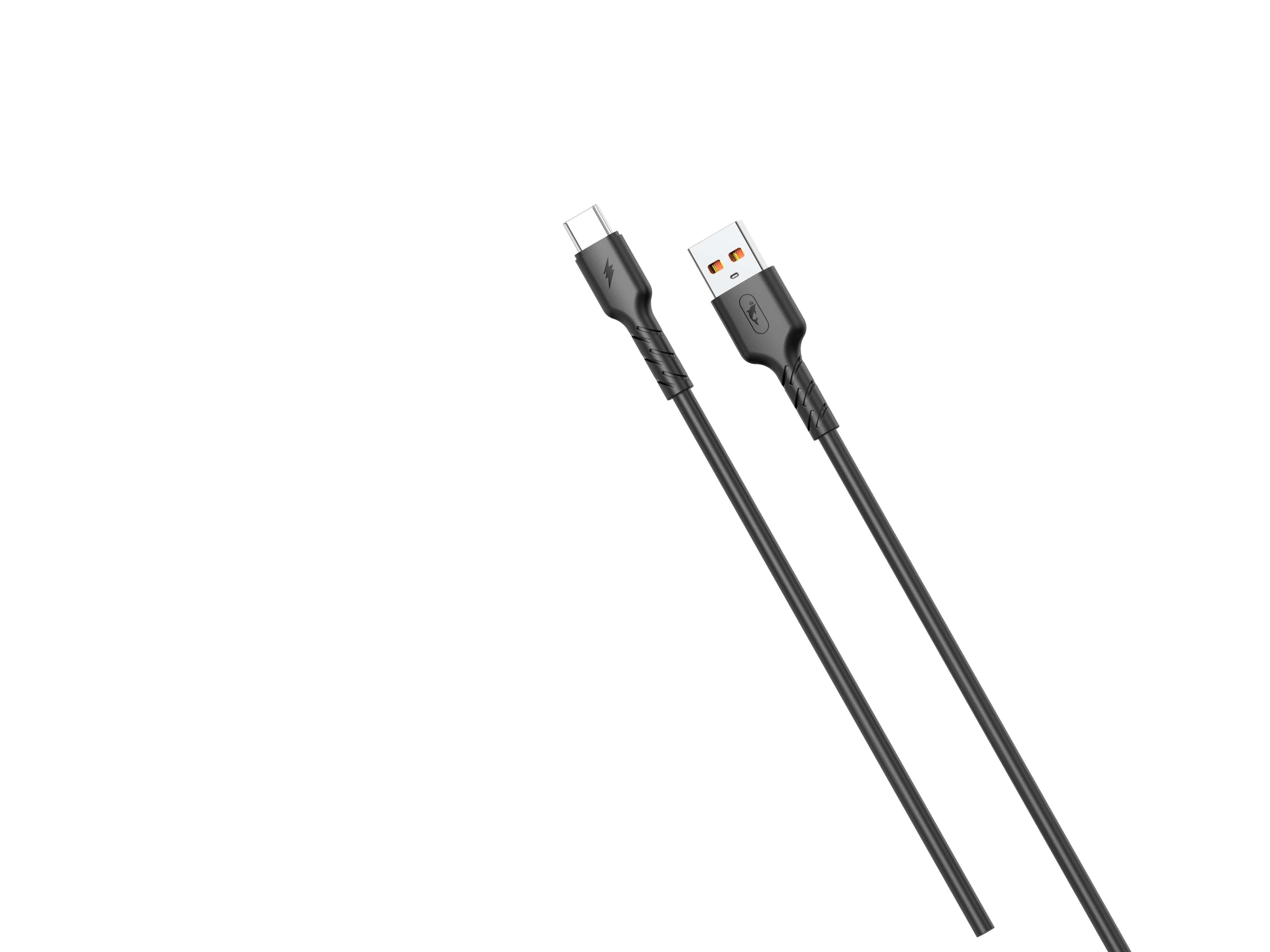 Кабель SkyDolphin S07T TPE High Elastic Line USB - USB Type-C 1м, Black (USB-000596) в интернет-магазине, главное фото