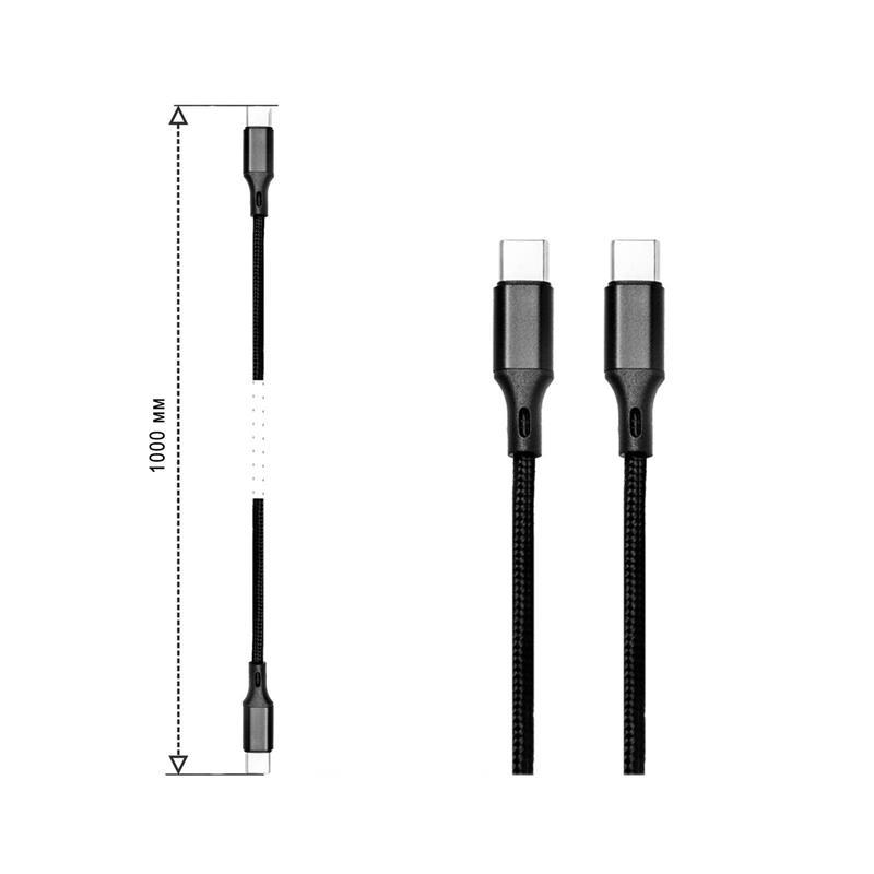 Кабель XoKo SC-230a USB Type-C-USB Type-C, 1м Black (SC-230a-BK) цена 194 грн - фотография 2