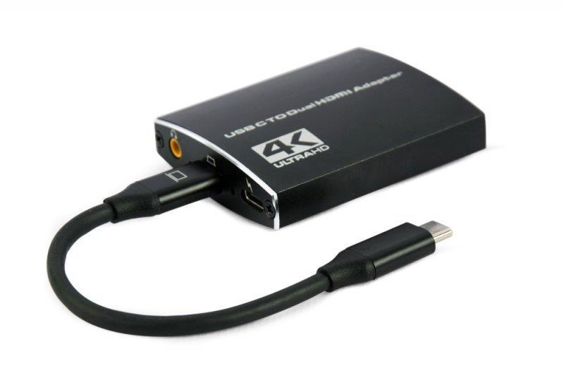 Адаптер Cablexpert USB-C - 2HDMI/PD/Аудіо 3,5 (A-CM-HDMIF2-01) в интернет-магазине, главное фото