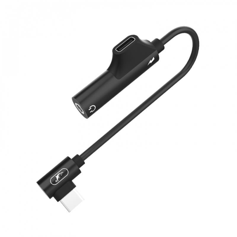 SkyDolphin AU03 Type-C - Type-C+3.5mm Black (ADPT-00027)