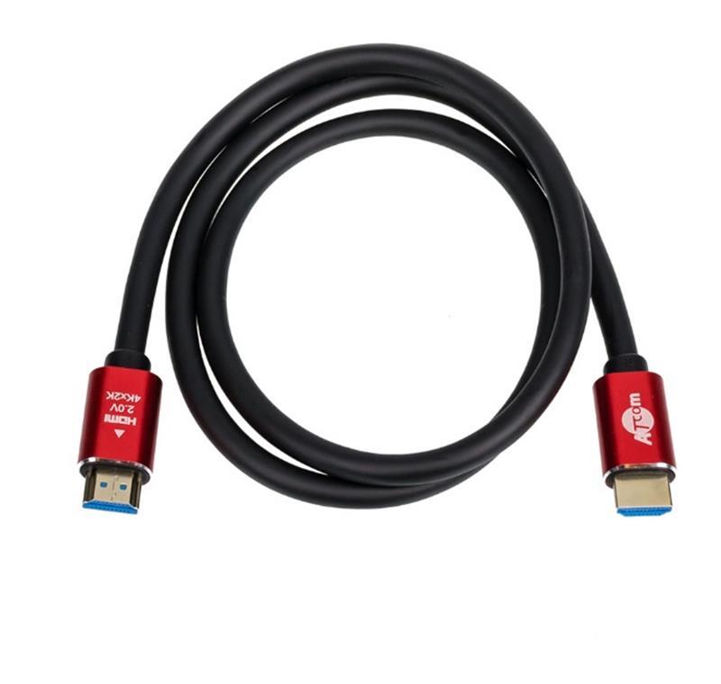 Кабель Atcom HDMI-HDMI ver 2.0, 4K, 10м Red/Gold (24910) ціна 606 грн - фотографія 2