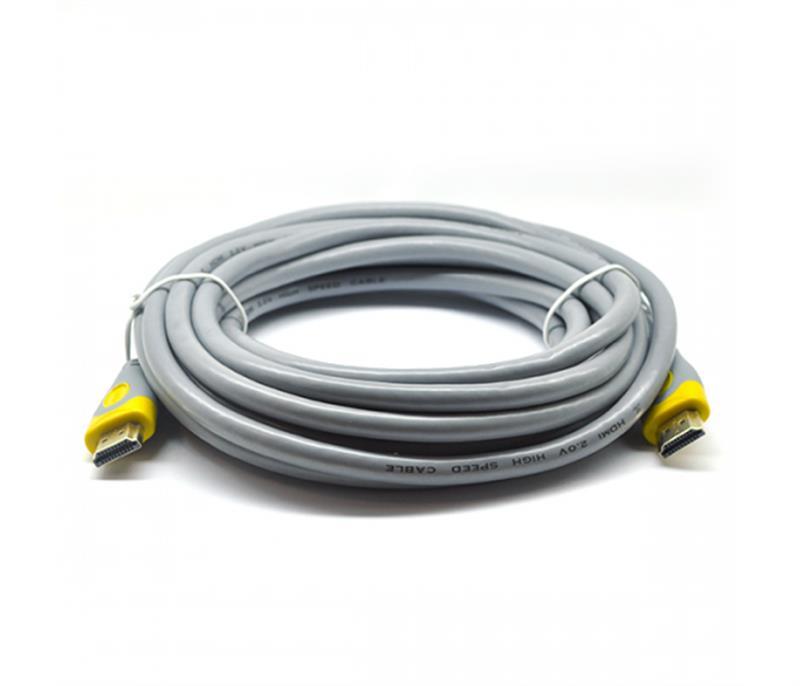 Кабель Merlion HDMI-HDMI, 10м, Grey/Yellow (YT-HDMI(M)/(M)HSV2.0-10m/10125) в інтернет-магазині, головне фото