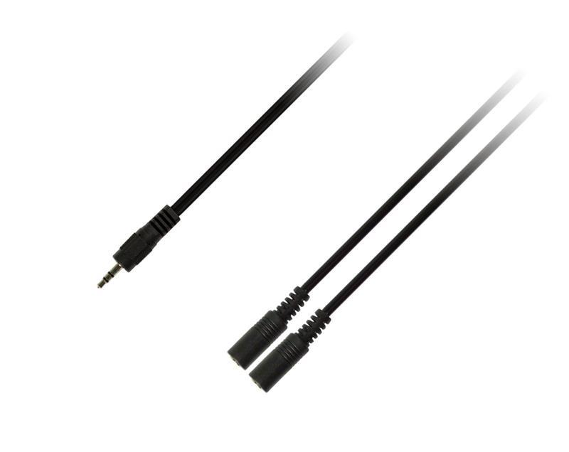 Цена аудио-кабель Piko AUX 3.5mm M-2x3.5mm F, 0.1м Black (1283126473913) в Житомире