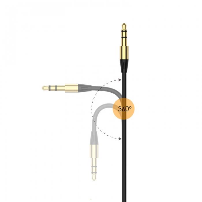в продаже Аудио-кабель SkyDolphin SR07 3.5 мм-3.5 мм, 1 м, Black (AUX-000052) - фото 3
