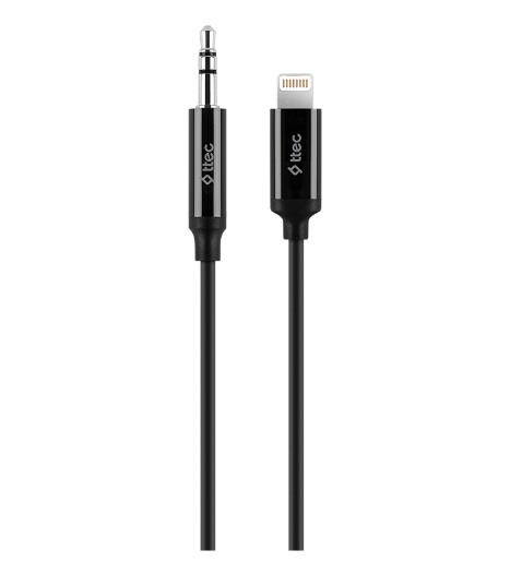 Аудіо-кабель Ttec 3.5мм - Lightning, 1м, Black (2DK42S)