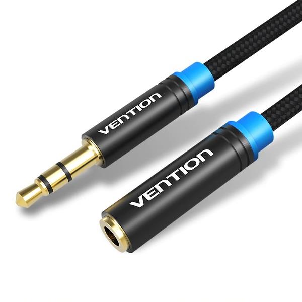 Ціна кабель Vention Audio 3.5 mm M - 3.5 mm F, 0.5 m, Black (VAB-B06-B050-M) в Черкасах