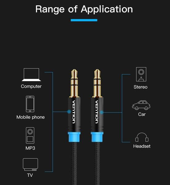 Аудіо-кабель Vention Audio 3.5 mm M - 3.5 mm M, 1 m, Black (P350AC100-B-M) інструкція - зображення 6