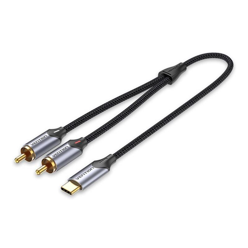 Аудіо-кабель Vention USB Type-C - 2xRCA, 2 m, Silver (BGUHH)