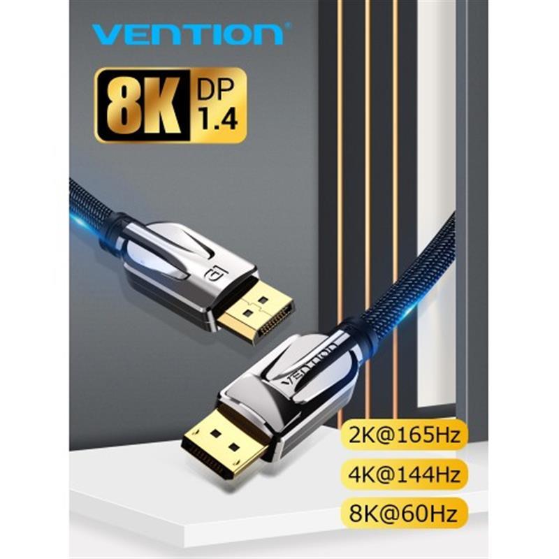 Кабель Vention DisplayPort-DisplayPort, 3 m, v1.4, Black (HCABI) огляд - фото 8