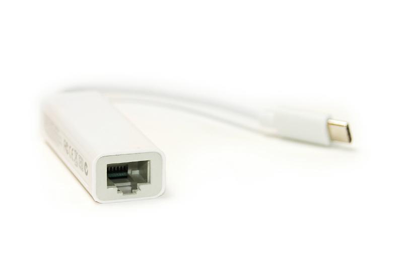 Адаптер PowerPlant USB Type-C-RJ45, 0.12м, White (DV00DV4067)