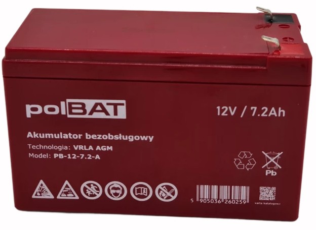 Ціна акумулятор PolBAT 12V 7.2AH (PB-12-7.2-A) в Хмельницькому