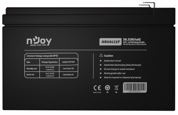 Аккумулятор nJoy HR09122F 12V-9Ah (BTVACIUOCTH2FCN01B) в Житомире
